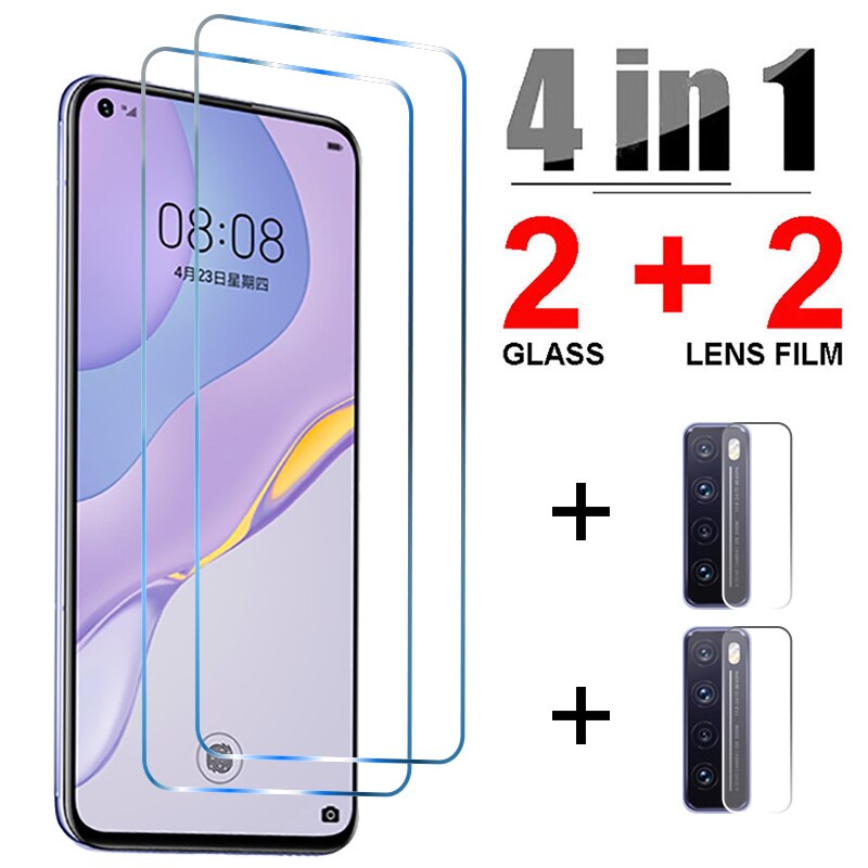 4 in 1 HD Protective Glass For Xiaomi Mi 11 10 9 10T Lite 9T Pro Camera Lens Film For Xiaomi Mi A3 A2 Lite A1 Screen Protector