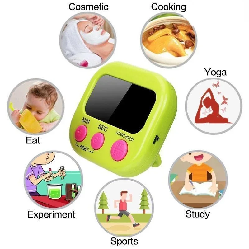 Reloj con temporizador y alarma para el hogar, cronómetro Digital electrónico para cocina, cronómetro LCD magnético para cocinar, herramienta de recordatorio de cuenta atrás, huevo