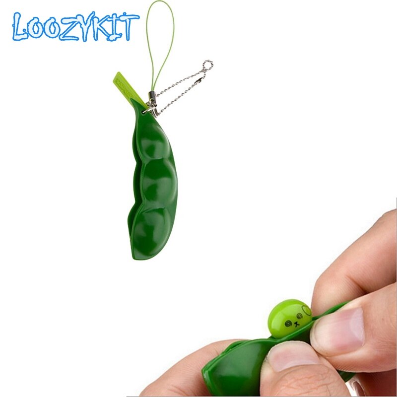 Decompression Edamame Toy Squishy Squeeze Peas Beans Keychain Anti Stress Adult Rubber Boys Xmas Pop It Fidget Stress Toys