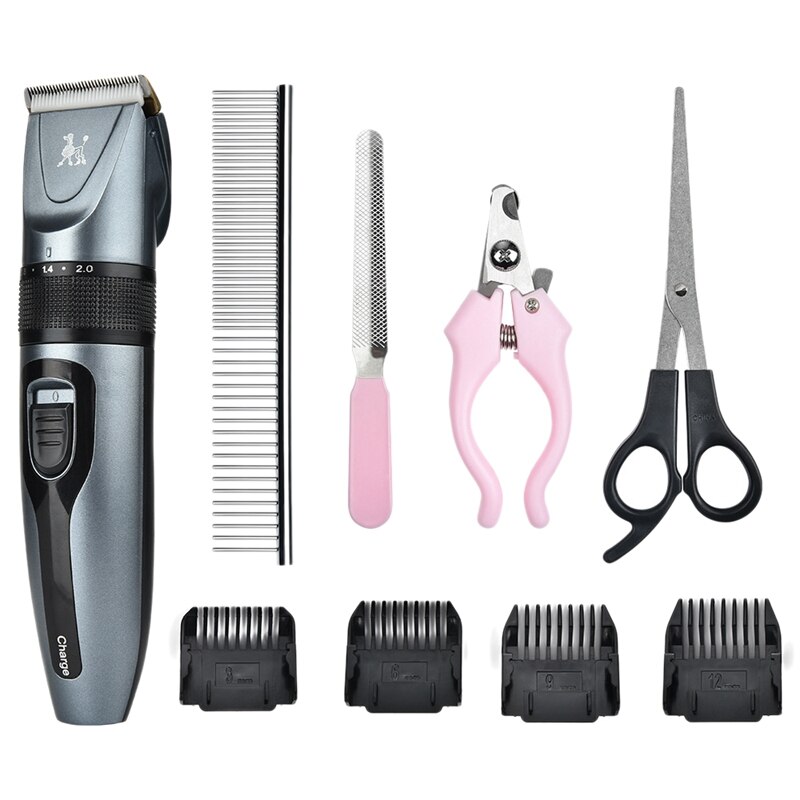 Dog Clippers Low Noise Pet Clippers Rechargeable Dog Trimmer Cordless Pet Grooming Tool with Comb Nail Kits
