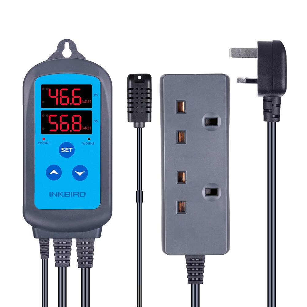 Inkbird ihc -200 nøyaktig digital fuktighetsregulator, avfukting fuktighetskontroll for ventilator: Uk stikkontakt