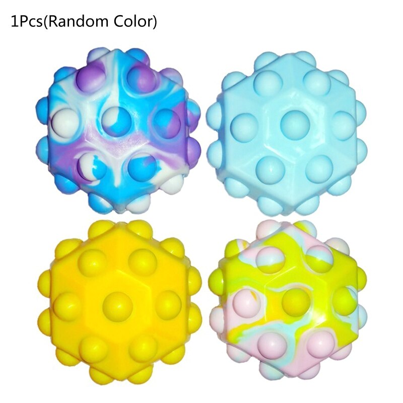 Pop Ball Fidget Toy 3D Fidget Ball Push Bubble Help People Relieve Stress Interactive Sensory Toy Non-toxic Harmless: Mixed color without 