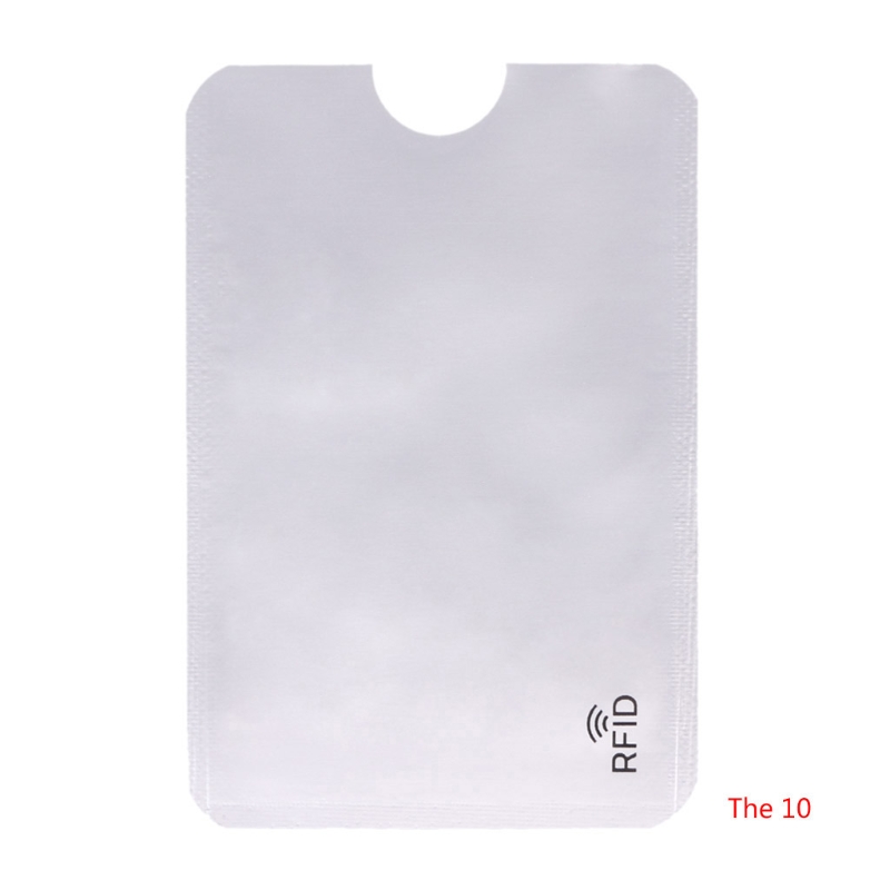 10 stks Credit Card Protector Secure Sleeve RFID Blocking ID Houder Folie Shield Case: Zilver