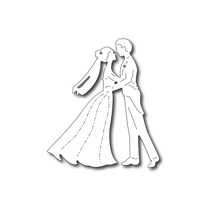 Bride Couple Cutting Dies Metal Cutting Dies Scrapbooking Album Wedding Die Cut for Card Making Decoration Embossing Craft Dies