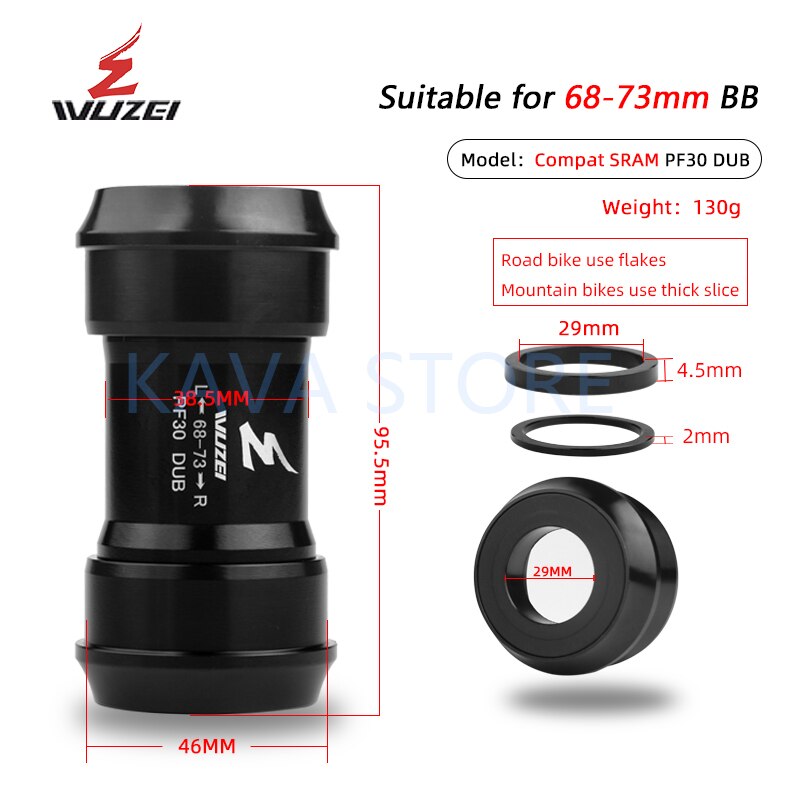 Support de pédalier fileté pour vtt SRAM, BB30 BB386 BB91 PF30 DUB 24/29mm, BB 68/73mm: PF30 DUB