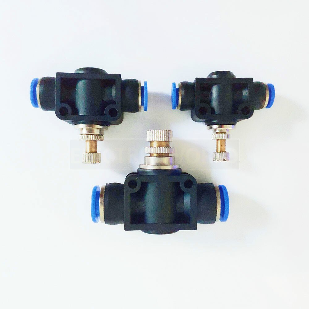 Pneumatic Fitting Airflow Regulator 6mm 8mm 10mm OD Hose Tube Gas Flow Adjust Valve Connector Fitting Air Speed Control Valve
