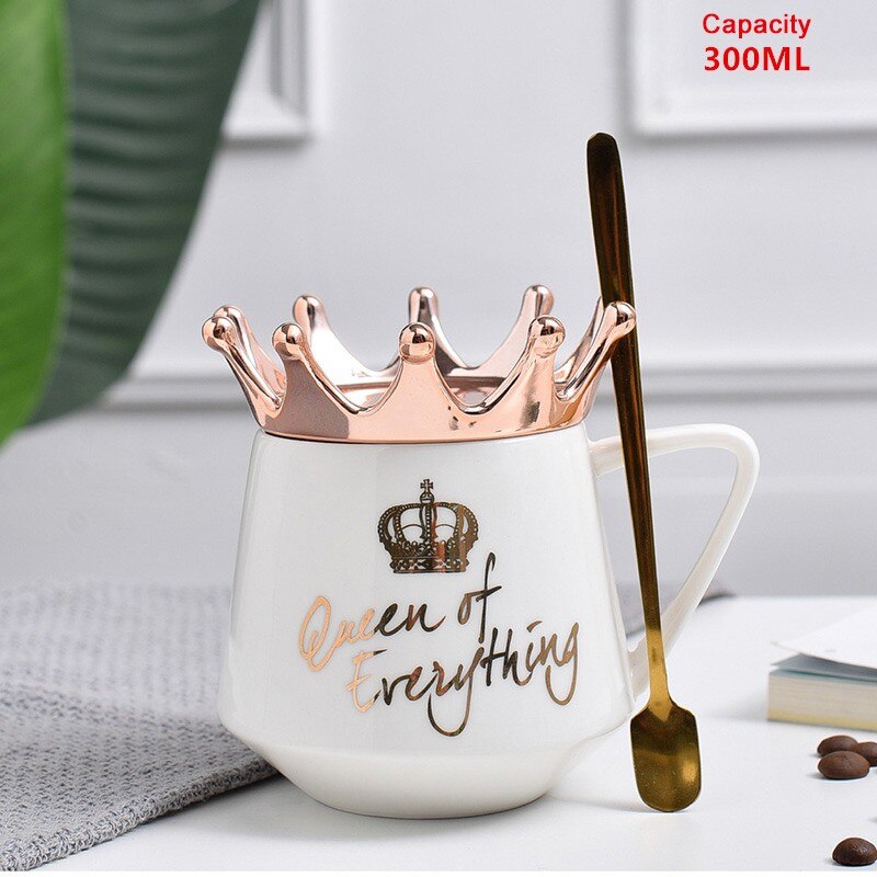 Cartoon Porselein Cup Keuken Tool Crown Keramische Thema Melk Koffie Mokken Drink-Ware Voor Kinderen Kerst Woonaccessoires: Black