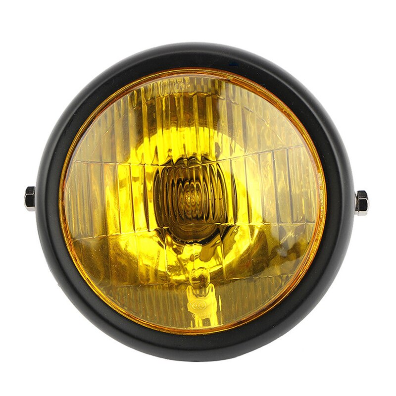 Motorcycle Black Metal Retro Front Headlight For GN125 Cafe Racer Bobber Custom