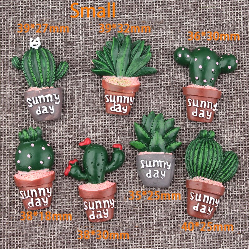 7 Pcs/1 set cactus fridge magnet cartoon refrigerator magnets stickers strong office photo magnet Message board posted: small