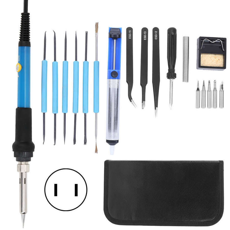 Battery Indicator Testing Equipment 60W Electric Soldering Iron High Power Adjustable Temperature Welding Tool Kit withou: AC110V American plug