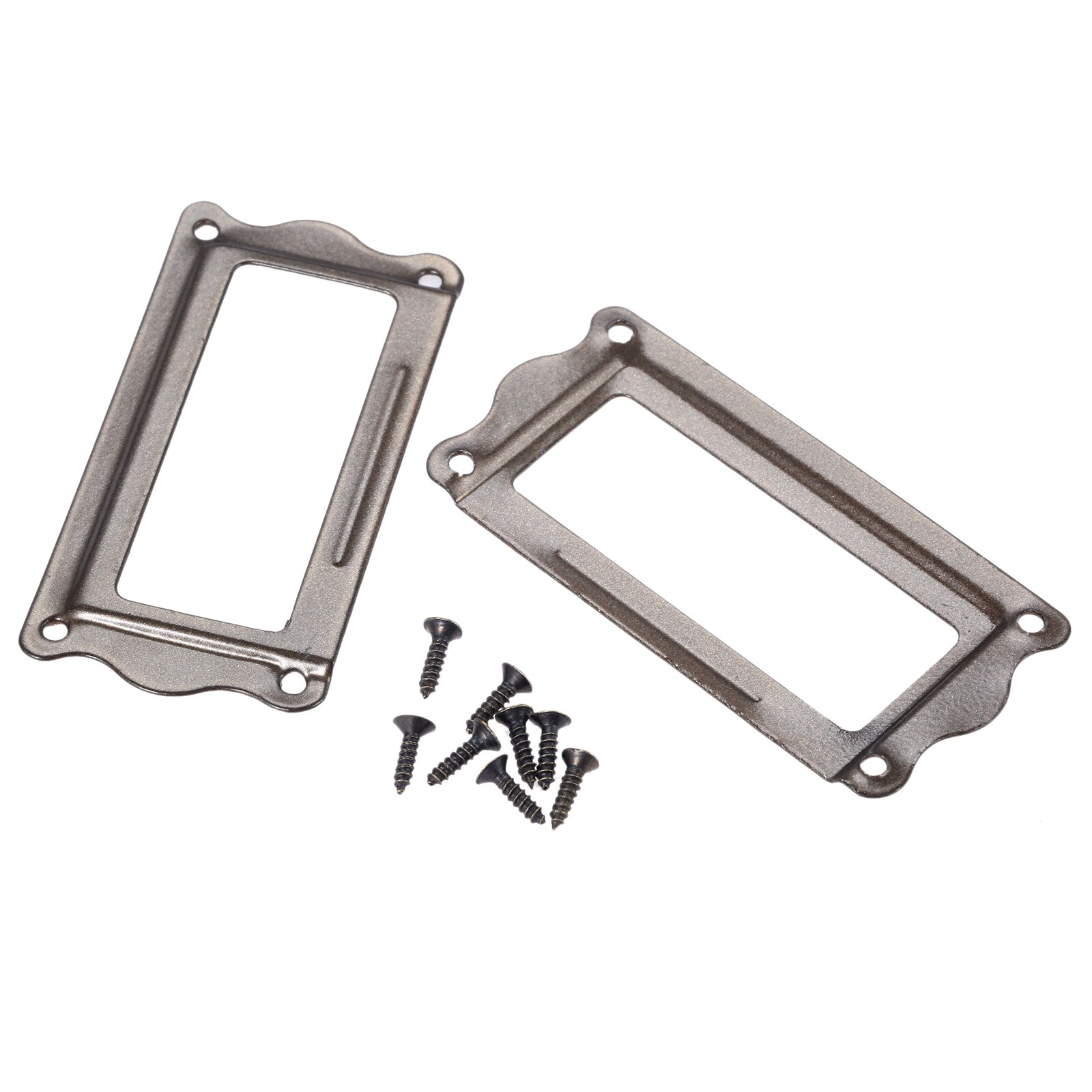 2Pcs Antique Brass Metal Label Pull Frame Handle File Name Card Holder Furniture Hardware For Furniture Cabinet Drawer 64*31mm