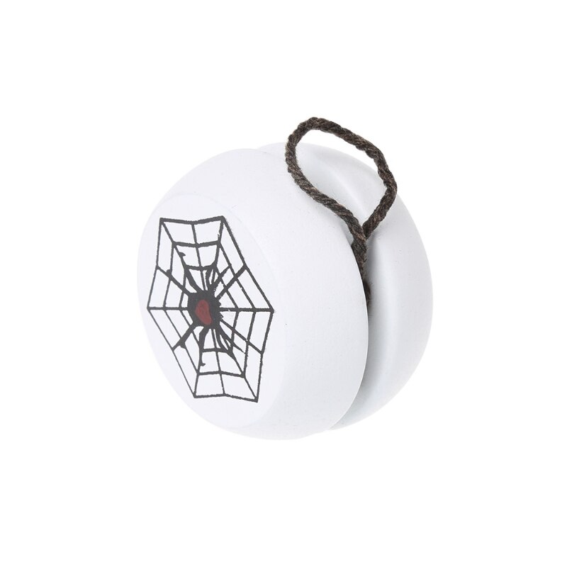 Juguetes estampados animales bonitos yoyó de madera, juguetes educativos fáciles, juguete clásico BX0D: Blanco