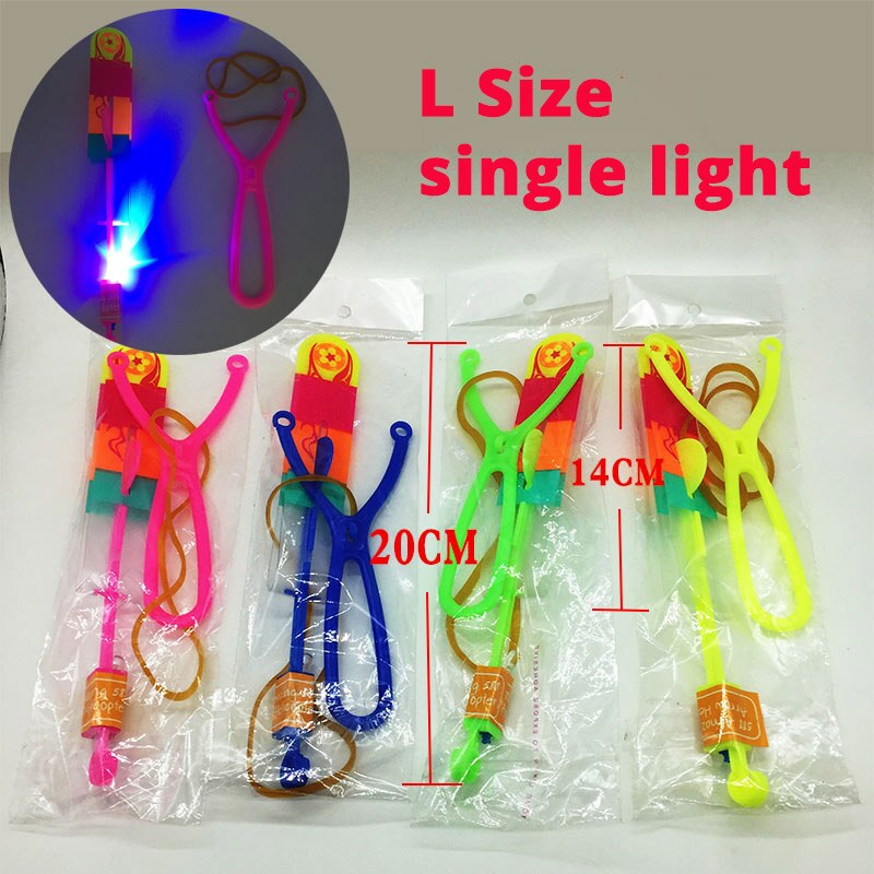 3 teile/los Bambus Libelle mit licht Schießen Rakete Fliegen fallschirm Sky UFO Outdoor nacht spiel spielzeug für kid kinder: L size