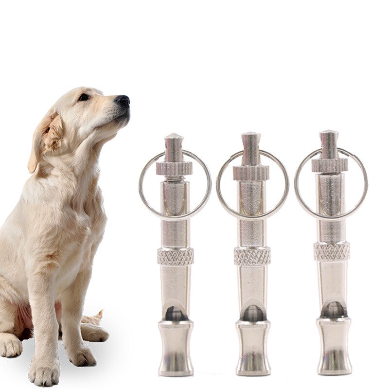Silbato para perros para dejar de ladrar, flauta ultrasónica con Control de ladridos para adiestramiento de perros, silbato con llavero, suministros para perros y mascotas 1 unidad