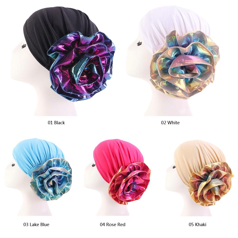 Indische Hütte Kappe Frauen Blume Haarausfall Turban Muslimischen Motorhaube Kopf wickeln Abdeckung Chemo Krebs Kappen Mützen Skullies Islamischen Kopftuch