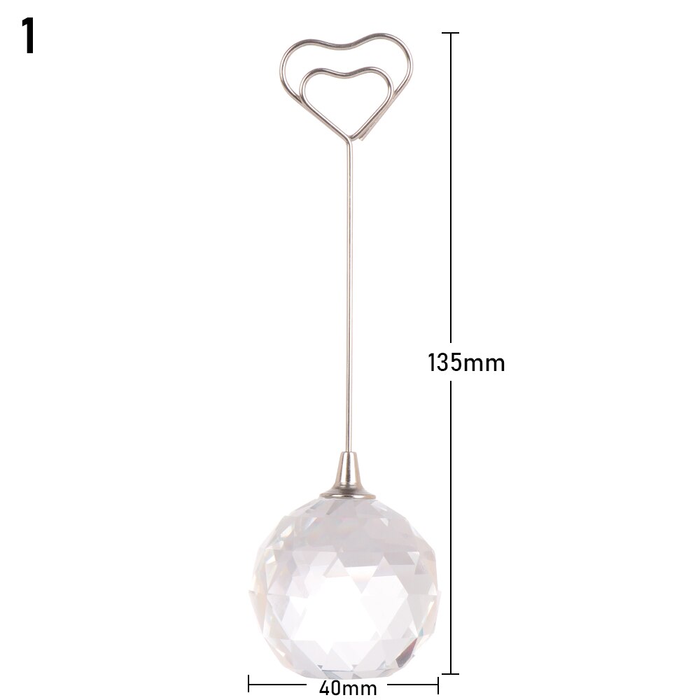 For Wedding Party Supplie Romantic Heart Shape Photo Clip Table Number Stand Desktop Decor Clear Crystal Diamond Place Card Hold: 1