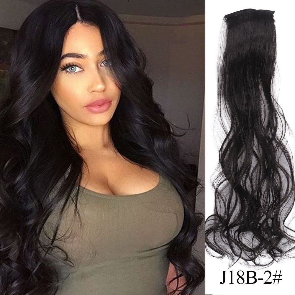 LVHAN 2 Clip In Hair Extensions Synthetic Long Wavy Clip On High Temperature Fiber Hair Extensions: J18B-2 / 20inches