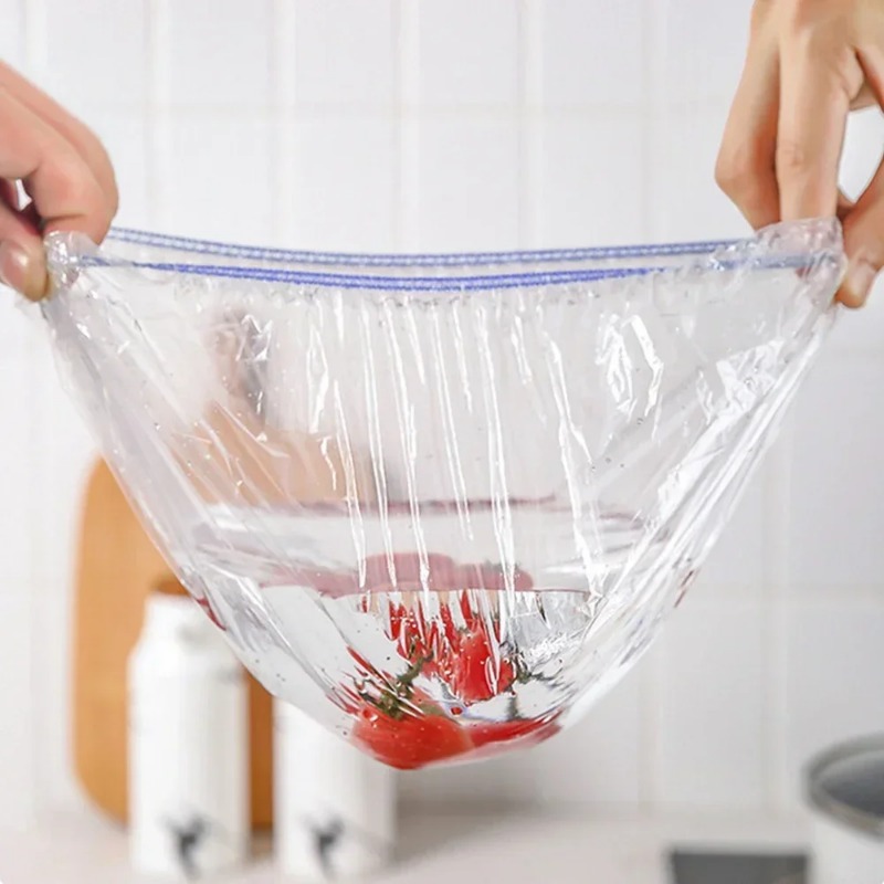 Disposable Food Cover Plastic Colorful Elastic Wrap Food Covers Fresh-keeping Lid Plate Kitchen Nylon Packaging Bags Storage Bag