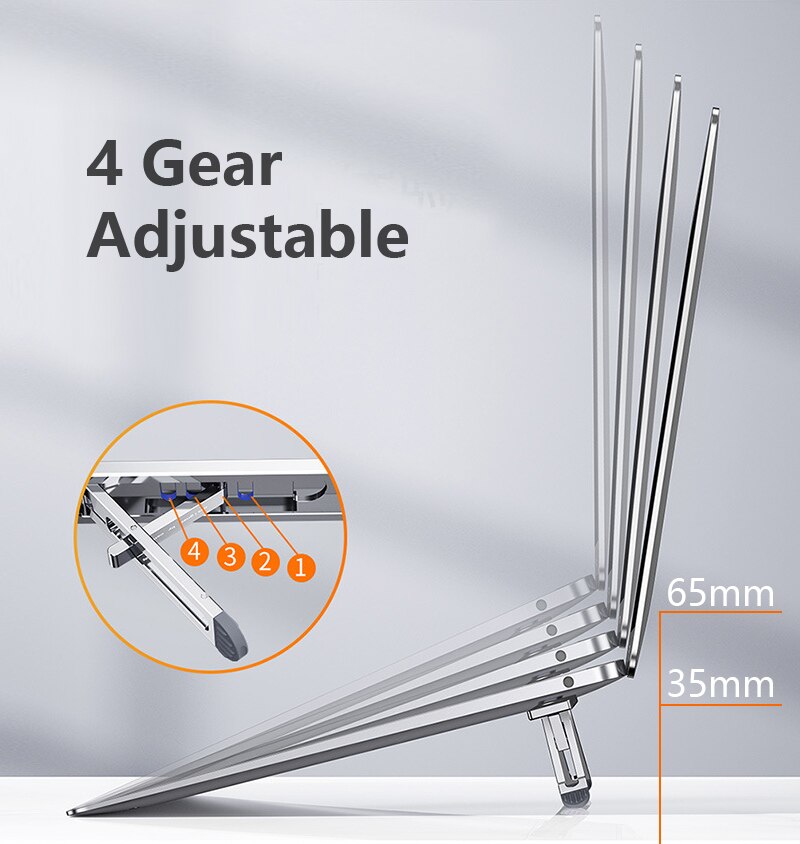 Aluminum Invisible Laptop Stand Keyboard Holder Foldable Height Adjustable For Macbook Pro Air Notebook Tablet Desk Stand