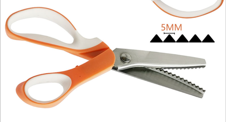 Pinking-Tijeras de coser para corte, Sastre, cuero, tela artesanal, tapicería, costura artesanal, novedad: Triangle-Orange
