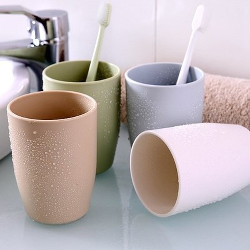 Tazas redondas gruesas respetuosas con el medio ambiente, soporte para cepillos de dientes, taza de enjuague PP, accesorios para baño, taza para cepillos