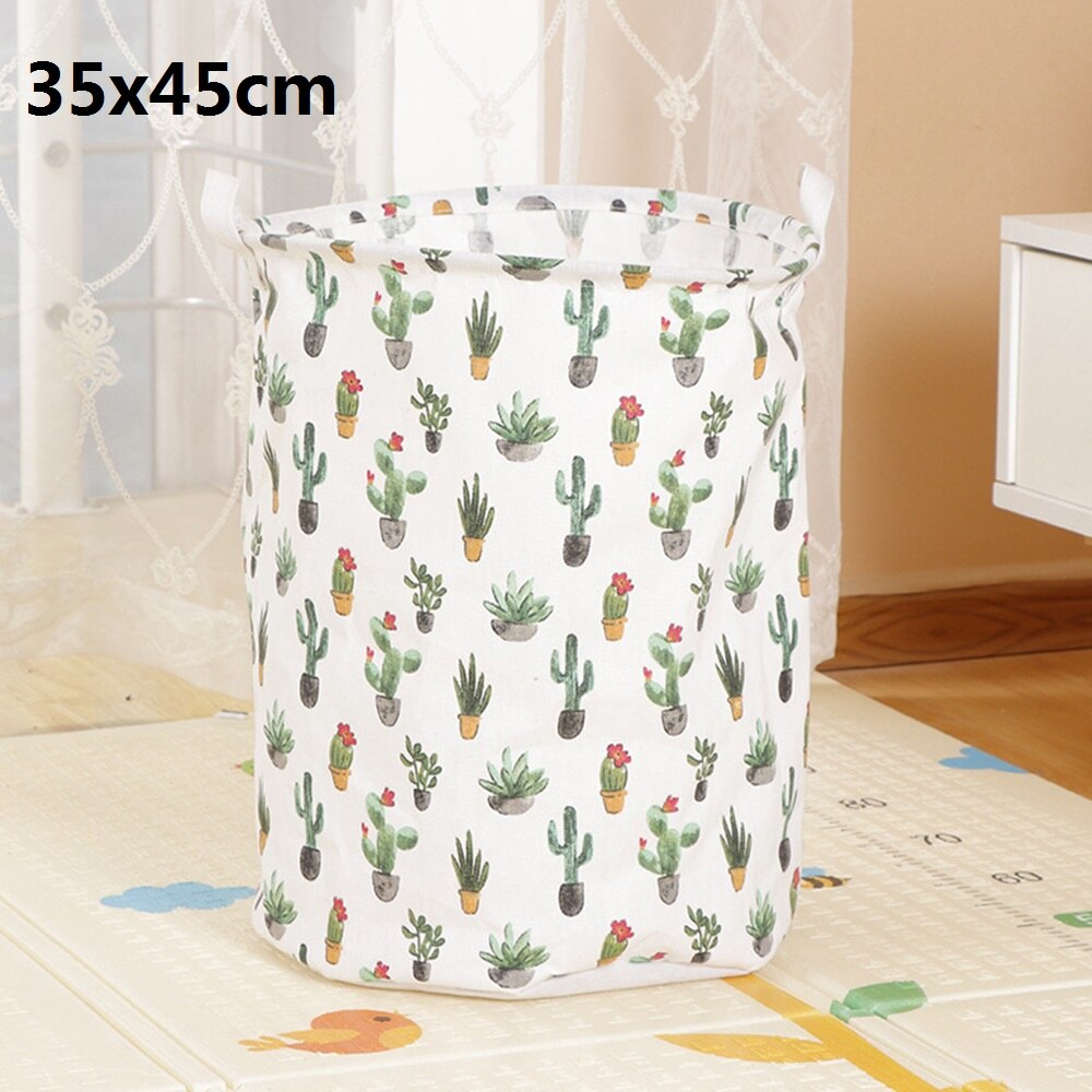 Folding Cotton Cloth Large Laundry Basket Toys Clothes Storage Box Bag Bucket Washing Dirty Clothes Organizer Bin With Handle: A3