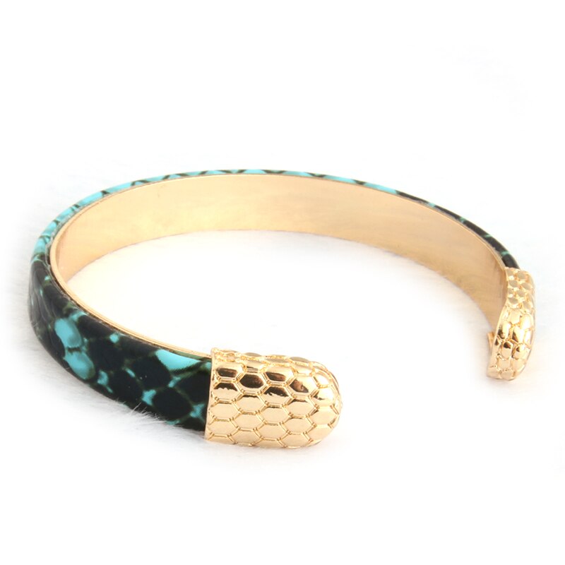 NeeFuWoFu Bracelets Coffee Leather Copper Tiger printing Bangles Woman Open Gradient Manual for National Charm Jewelry