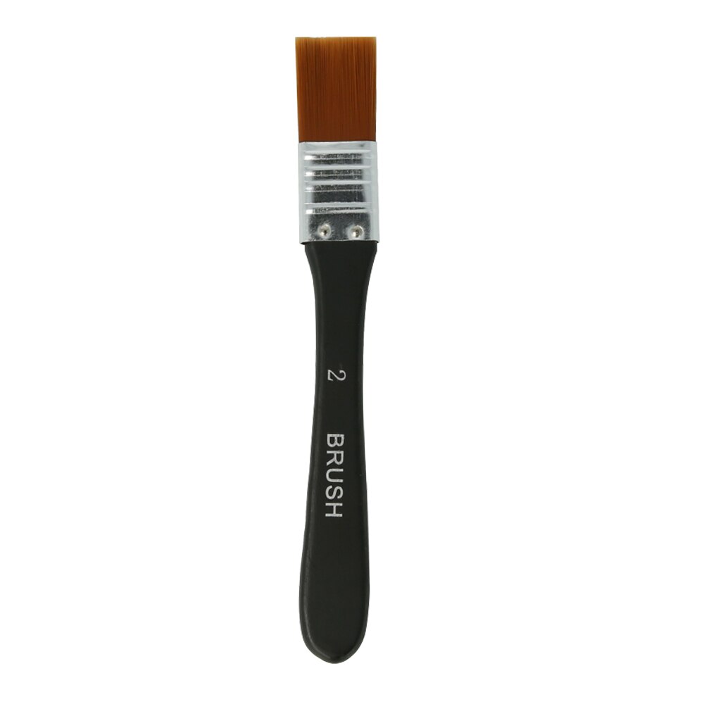 Flat Paint Brush Nylon Trim Art Paintbrush Wooden Handle for Gesso Stains Glues Varnishes Paint Wall Painting: No.2