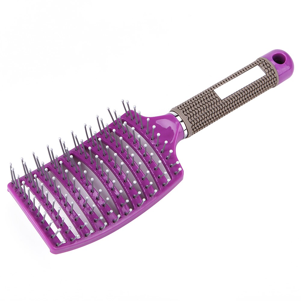Kam Kapsalon Styling Kammen Anti-Statische Hoofdhuid Massage Kam Arc Ribben Brede Tanden Glad Haar Krullend Stijltang: Purple A