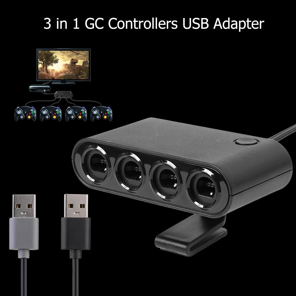 4 portas gc controladores usb adaptador apto para nintend switch wiiu/pc console