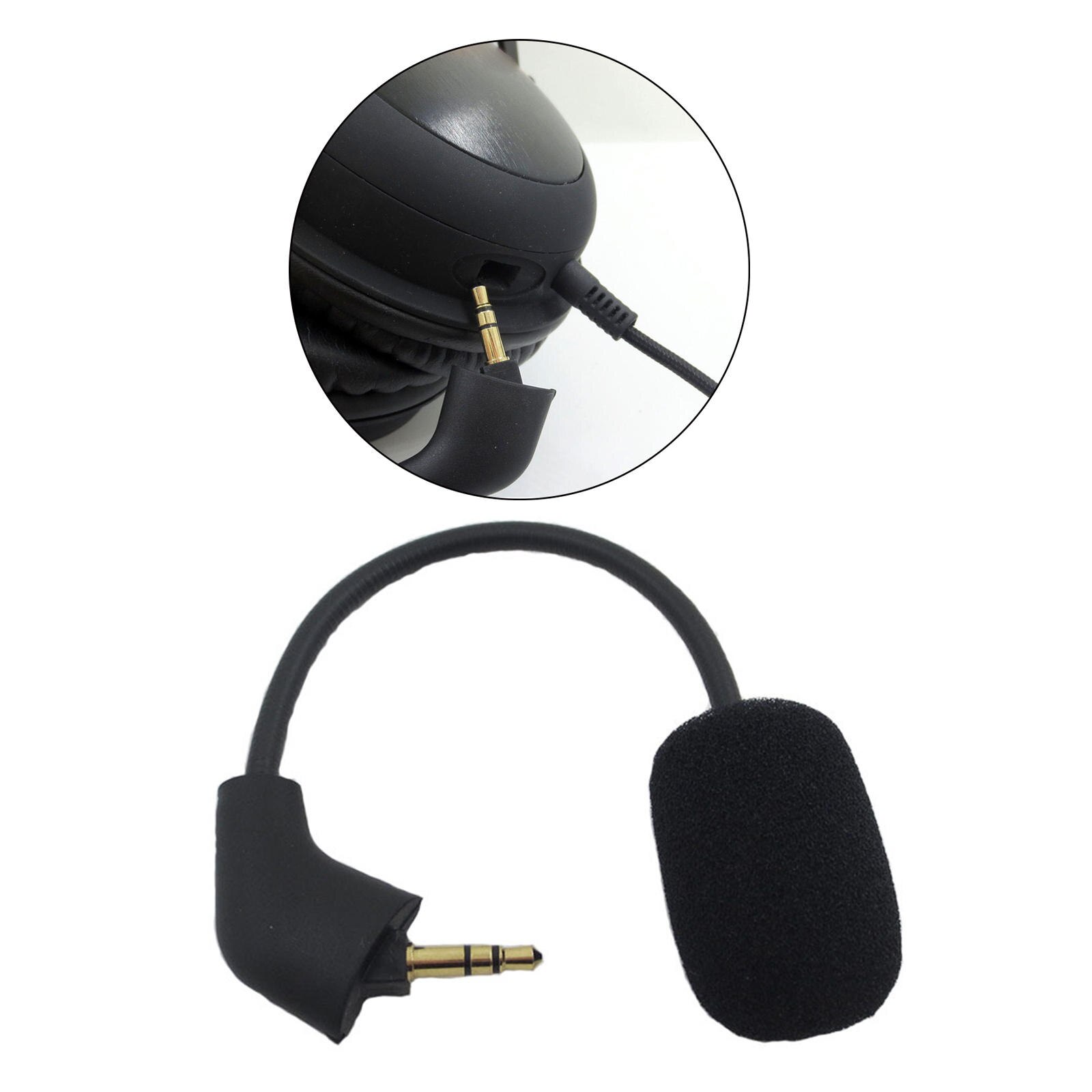 Gaming Headset Mic Replace Detachable Gaming Headset 17cm Length 3.5mm Mic Boom Bendable for Hyperx Cloud II Cyclone Tomahawk
