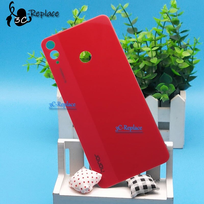 For Huawei Honor 8X JSN-L21 LCD Faceplate Frame Front Middle Frame Housing Battery Door Back Cover Housing Case Rear bracket: Red Battery Cover