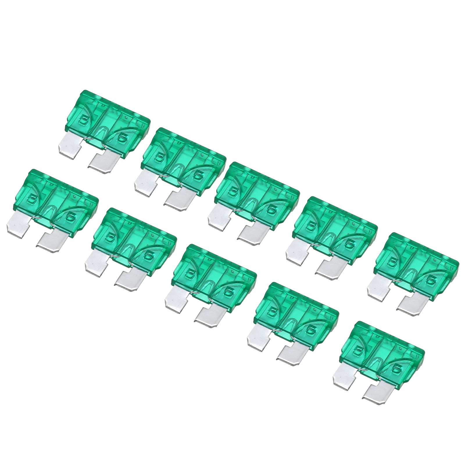 10pcs/set Green 30A Car Fuse Coded Standard ATO ATC Blade Fuse PC + Zn Alloy Material for Auto Truck