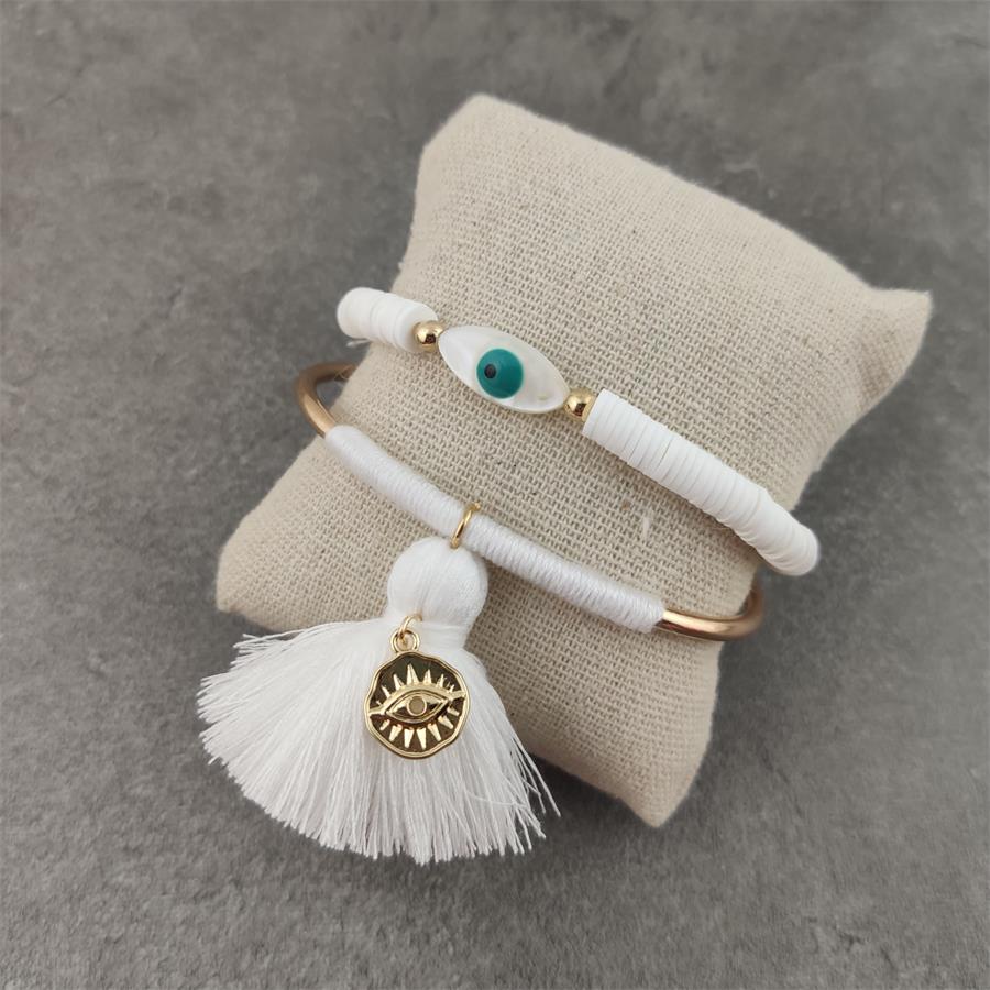 Boho Lucky Evil Eye Armbanden Voor Vrouwen Witte Kleur Handgemaakt Rubber Touw Gouden Armband Sieraden Kwast Armband Vrouw: Groene Dragonly