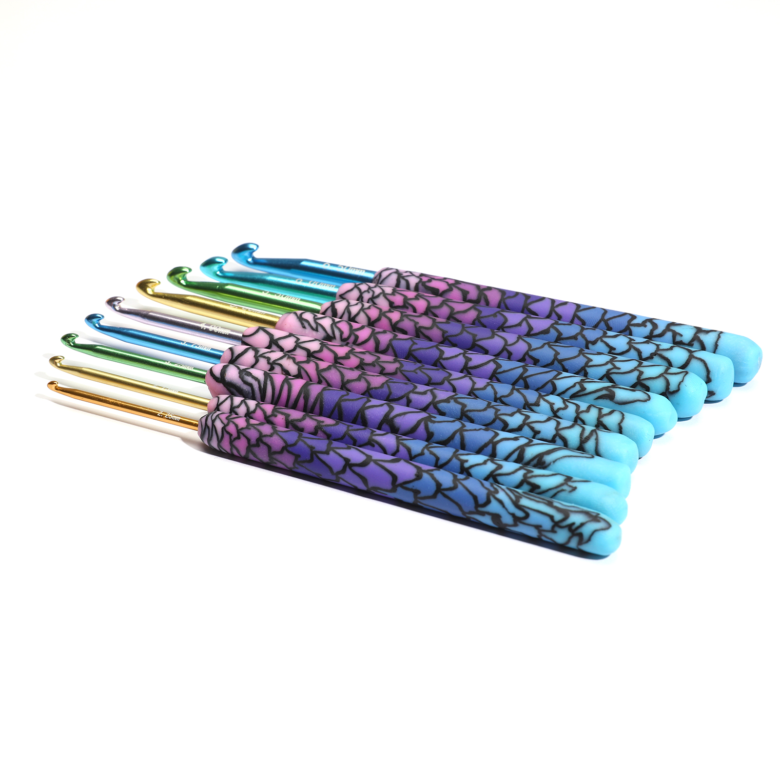 1 Stück lila Meerjungfrau Häkelnadel Aluminium Kopf DIY handgemachte Handwerk Garn Häkelnadel Häkelzubehör 2,25 mm-8,0 mm