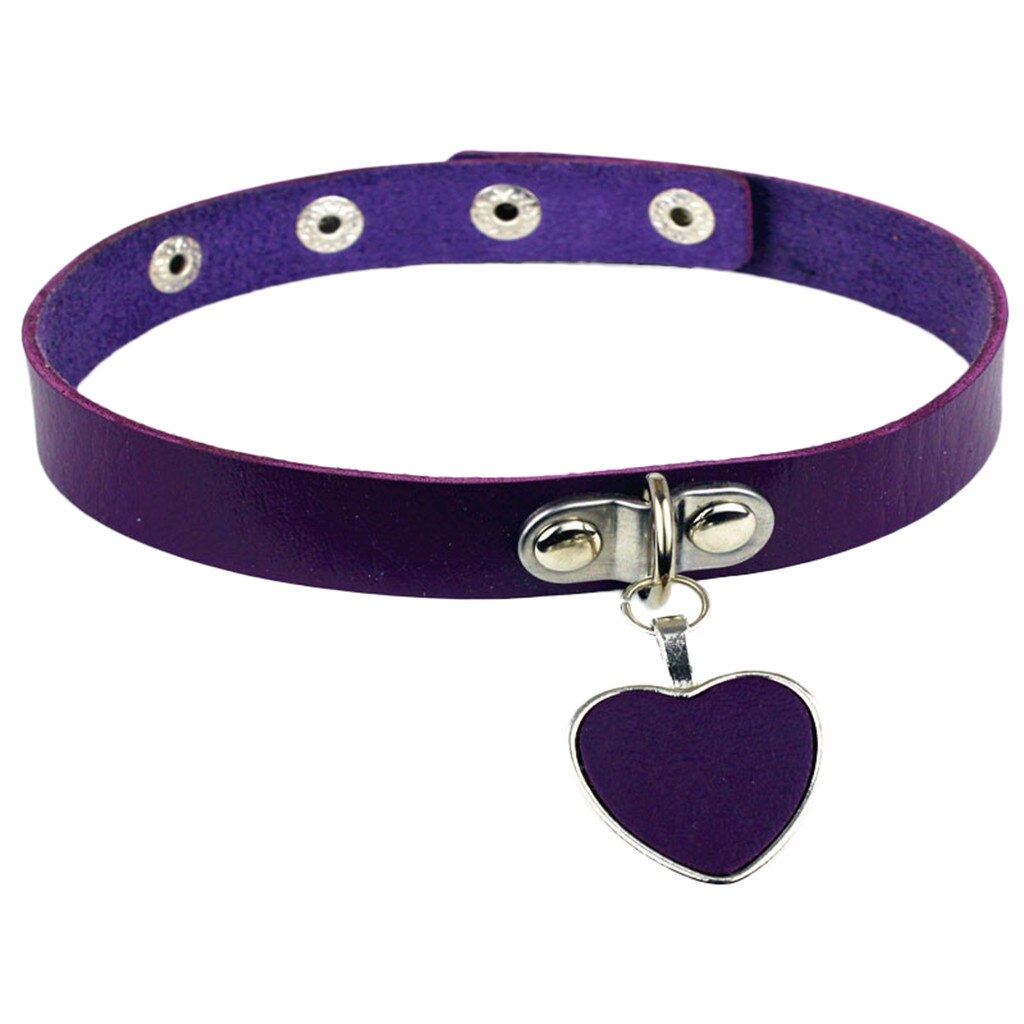 Stijlvolle Rock Punk Gothic Hanger Ketting Liefde Lederen Kraag Gothic Ketting Choker Ketting Cool Hals Колье Чокер