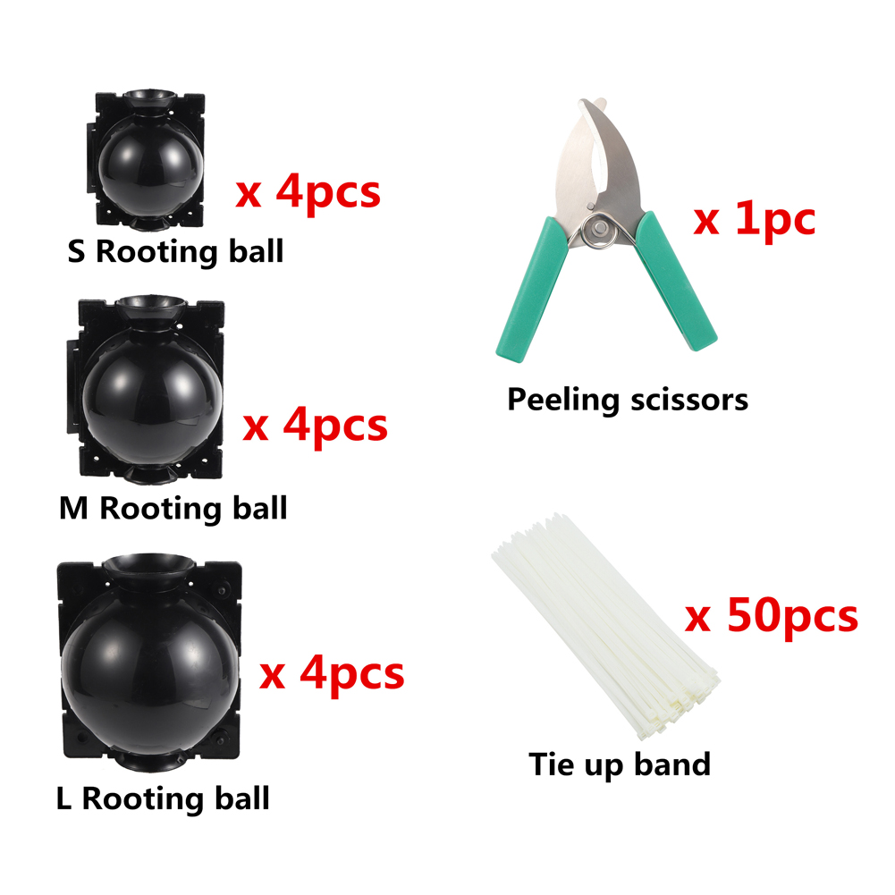 Kit de ciseaux de greffage, boule de croissance de plantes, boîte de Propagation de plantes de jardin, greffage de jeunes arbres, outil de pépinière 3 couleurs: Black
