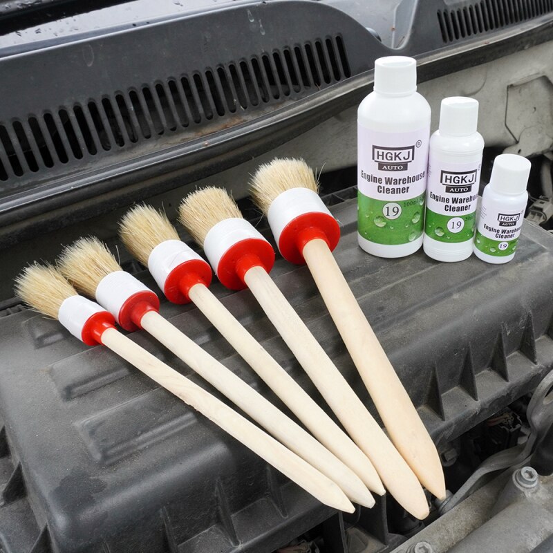 Cepillo de limpieza para motor de salida de aire acondicionado, cabezal redondo lavable, cepillo suave de madera, herramienta automática