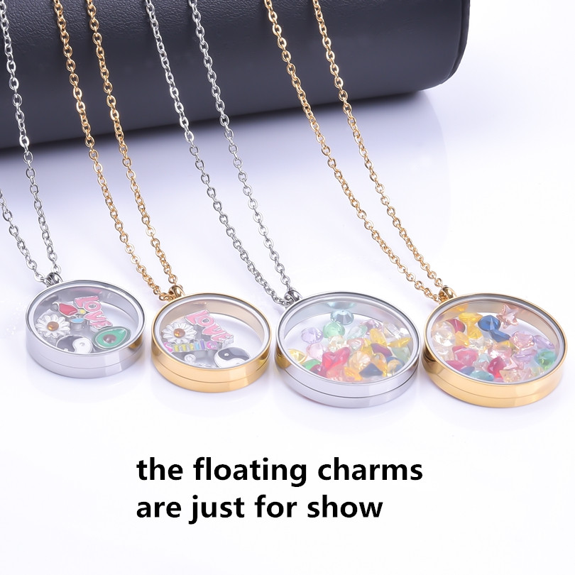 25/30Mm Ronde Glazen Medaillon Hanger Kettingen Voor Vrouwen Mannen Accessoires Lange Ketting Hals Rvs Ketting Medaillons sieraden