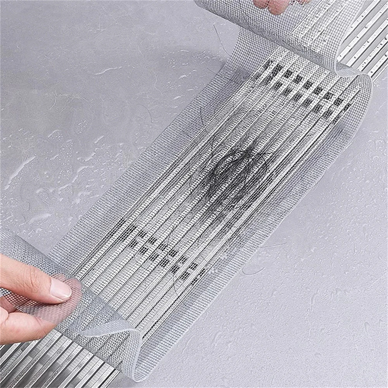 Desagüe de ducha cortable, pegatinas autoadhesivas para drenaje de suelo, malla desechable, filtro de pelo para fregadero de cocina y baño