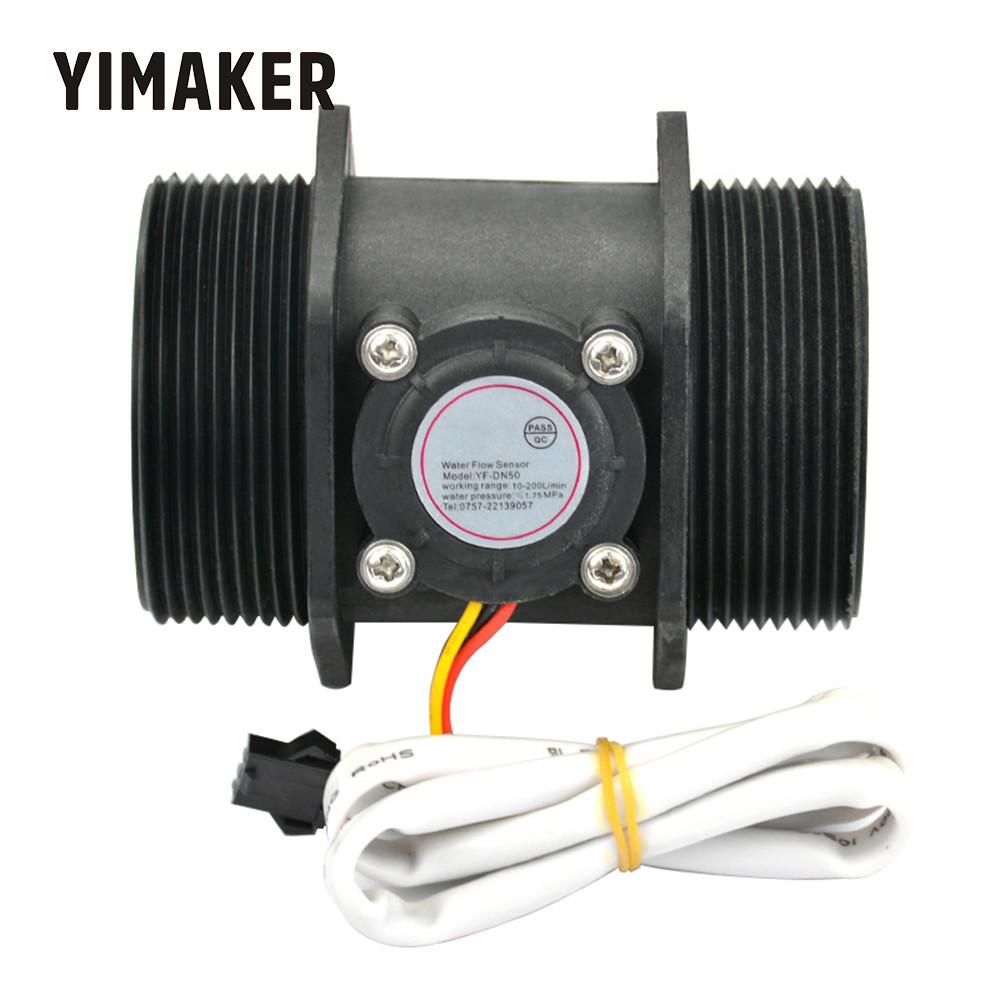 Yimaker vandstrømsføler  dn50 3-24v 2.0 tommer 10-200l/ min diameter turbine flowmåler hall sensor flowmåler switch tæller