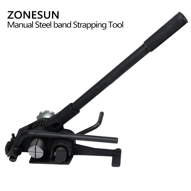 ZONESUN 20mm Manuelle Stahl Umreifung Maschine Handbuch Sealless Kombination Werkzeug Stahl Gürtel Verpackung Maschine für Stahl Riemen Streifenbildung
