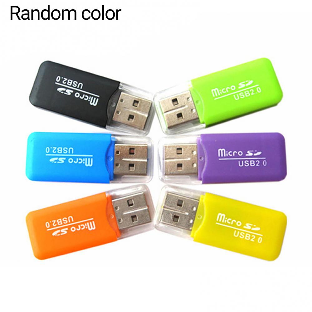 Mini draagbare USB 2.0 SD TF T-Flash geheugenkaartlezeradapter voor pc-laptopcomputer: Default Title