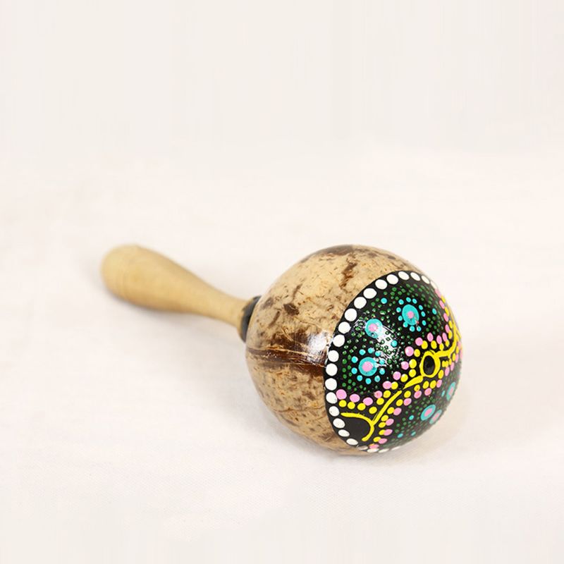 Kokosnødskal sand hammer shaker kalebas kashaka indonesien shaker rangle percussion musikinstrument legetøj