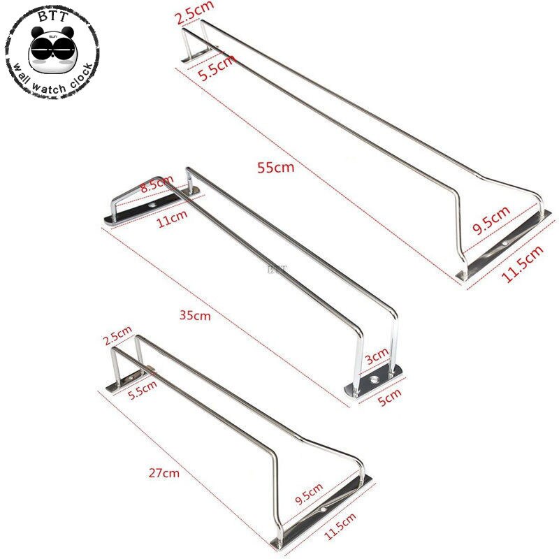 Nuttig 27/35/55Cm Rvs Wijnrek Glas Houder Opknoping Bar Hanger Plank
