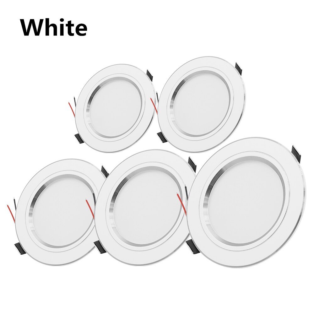 AC 220V LED Downlight Gouden Zilveren Plafondlamp Ronde Verzonken 5W 9W 12W 15W 18W Led Lamp Wit/Warm wit LED Down Lamp: White / 5w / White (6500K)