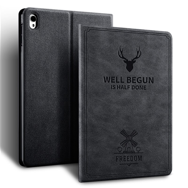 Hoes voor ipad pro 11, magnetische standaard, pu-leren hoes voor ipad pro 11 , smartcover, automatische slaap-/waakfunctie voor ipad pro 11 tablethoes: Zwart