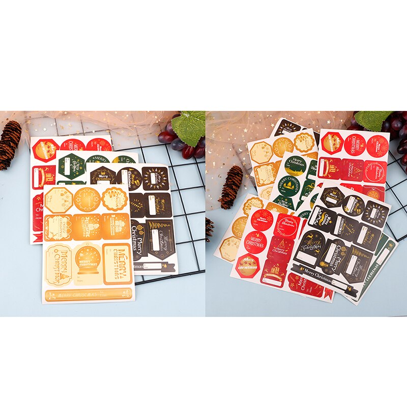 8 stuks papieren blanco sluitlabels etiketten kerstversiering thuis doe-het-zelf stickers