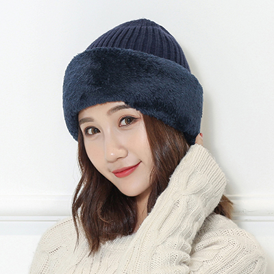 Cocila Herren Wintermütze – Unisex, Wollmütze, Warm, Beige & Dunkelblau