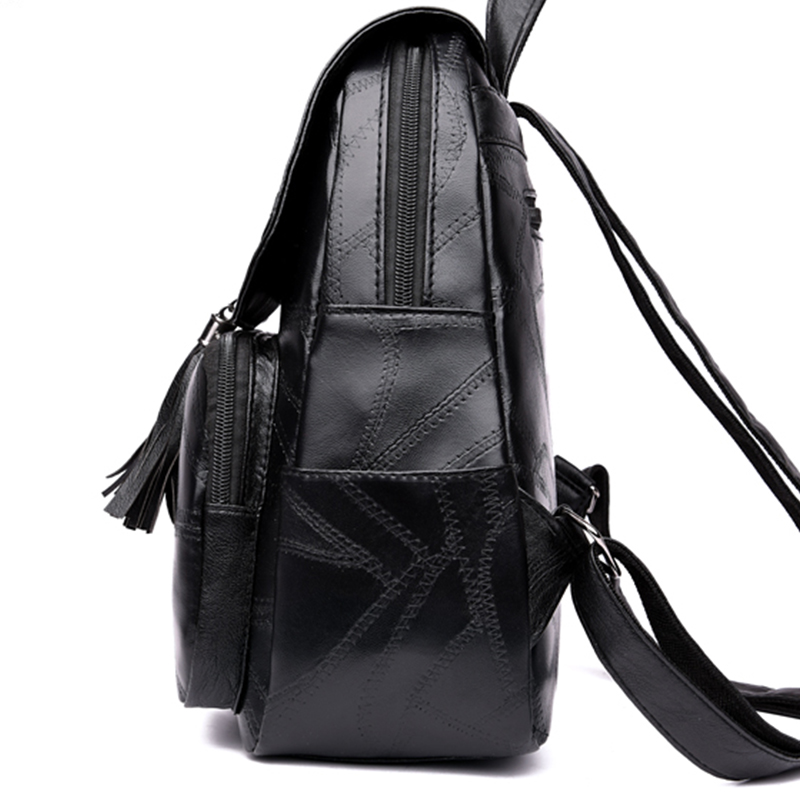 Mochila feminina bolsa escolar clássica preta à prova d'água bolsa de ombro de viagem multifuncional mochila feminina